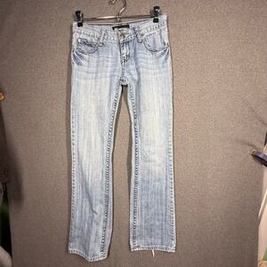 Petrol Industries Womens Light Wash Jeans Angel Wings Pocket Y2K Denim Size 0